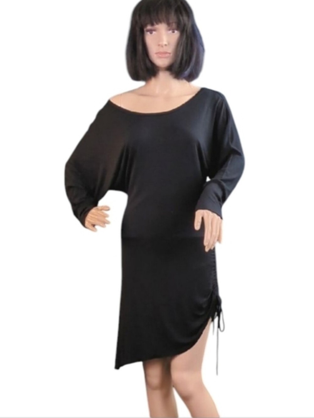 White House Black Market Off-Shoulder Ruched Side Rayon Dress